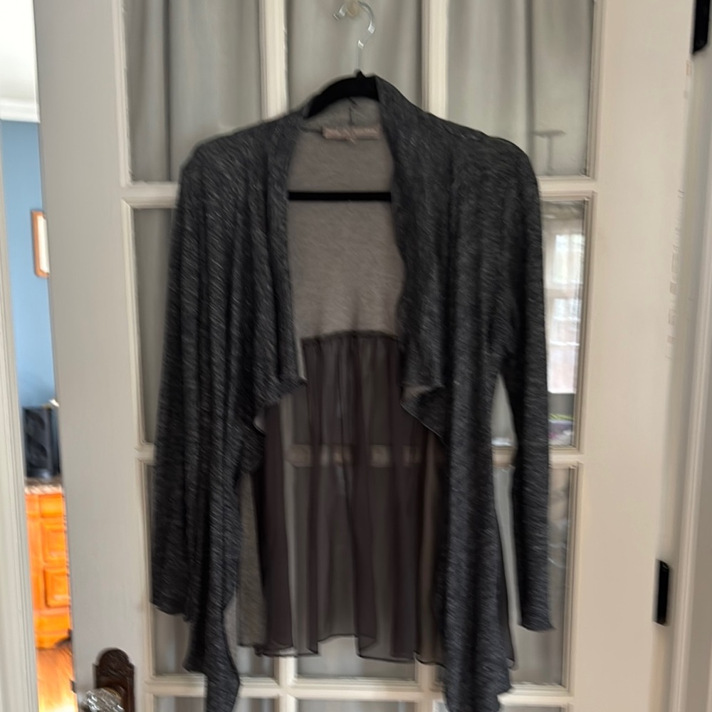 Lola & Sophie Gray Open-Front Cardigan Sweater